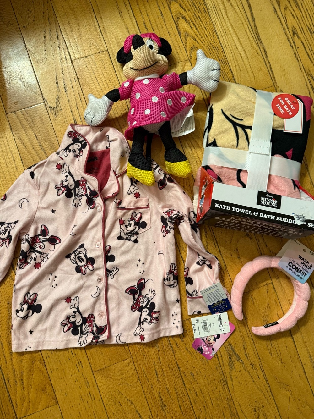 Disney Pink Minnie Mouse Pajama Top with Pink Minnie Plush and Accessories-NEW!